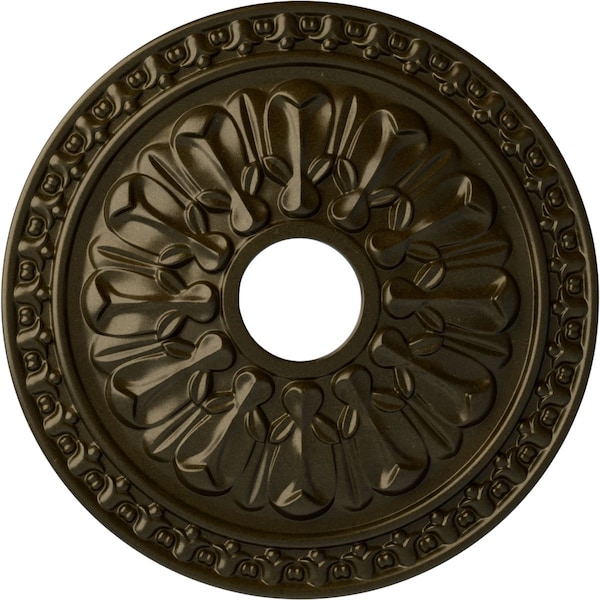 Ekena Millwork Warsaw Ceiling Medallion (Fits Canopies up to 3 1/2"), 18"OD x 3 1/2"ID x 1 3/8"P, Green Gold CM18WAGGS - main